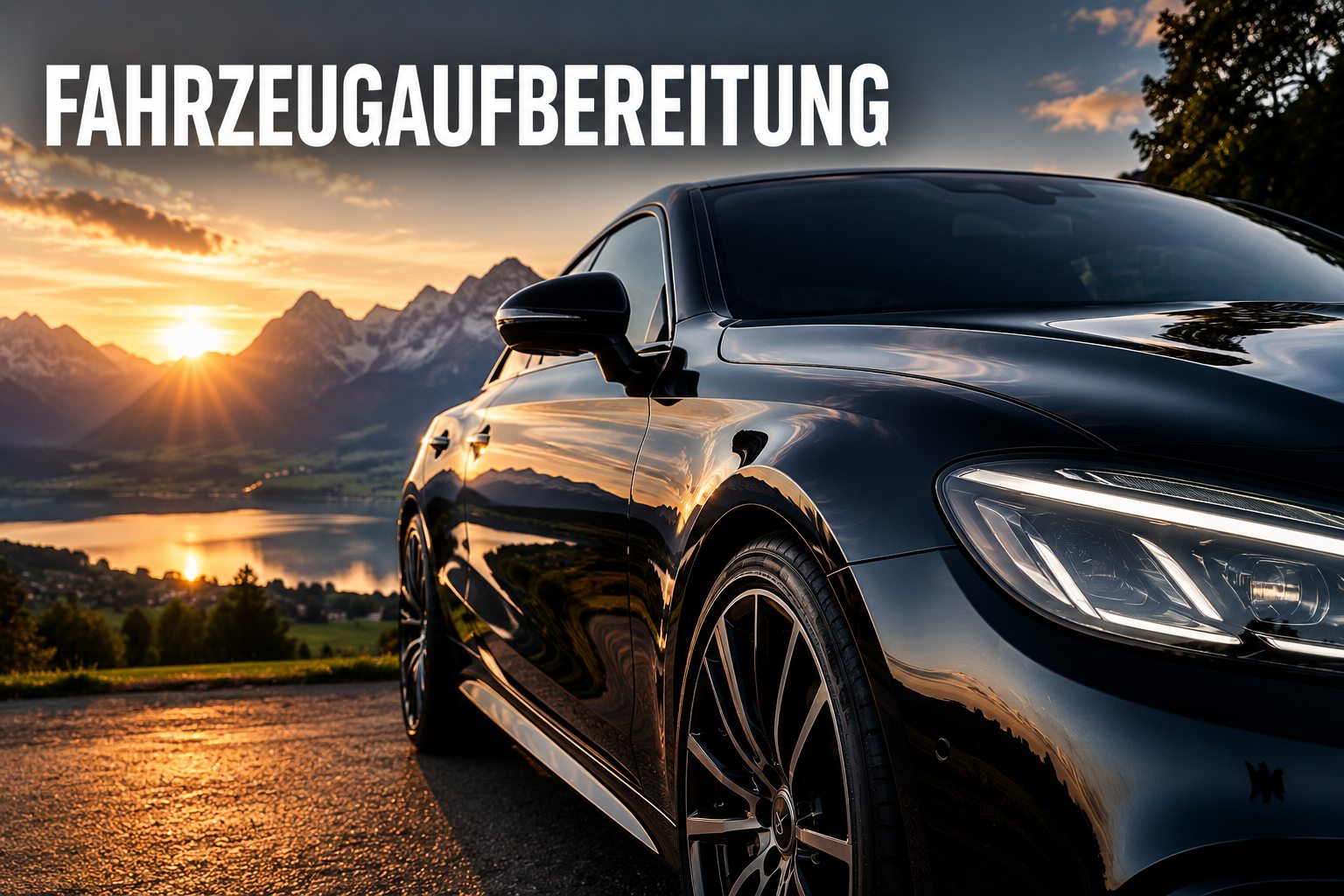 Sorgfältige Außenpflege eines Fahrzeugs