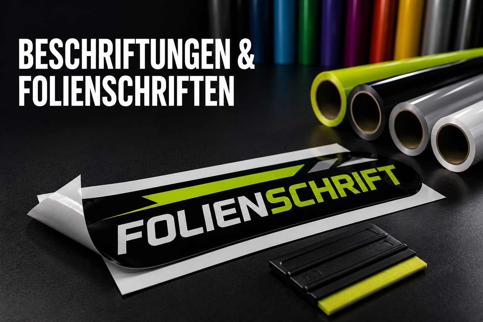 Individuelle Folienschrift auf einer Oberfläche